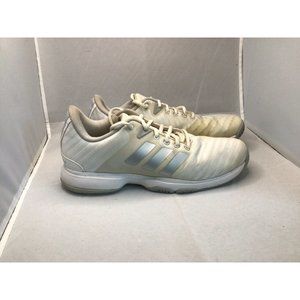 Adidas Barricade Court Tennis Shoes women's Size 8-1/2 White/Silver Sneakers